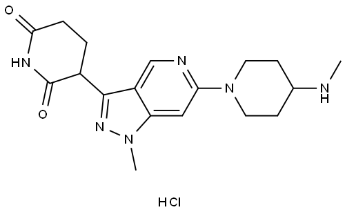 3-(1-Methyl-6-(4-(methylamino)piperidin-1-yl)-1H-pyrazolo[4,3-c]pyridin-3-yl)piperidine-2,6-dione hydrochloride Struktur