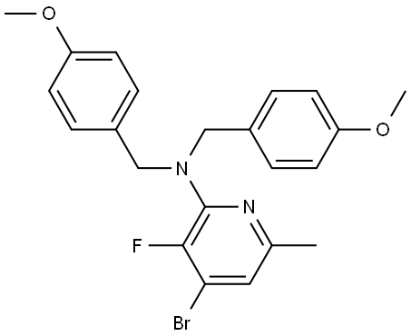4-Bromo-3-fluoro-N,N-bis(4-methoxybenzyl)-6-methylpyridin-2-amine Structure