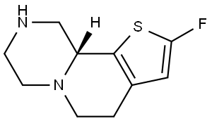 (R)-2-fluoro-4,7,8,9,10,10a-hexahydro-5H-thieno[2',3':3,4]pyrido[1,2-a]pyrazine Structure
