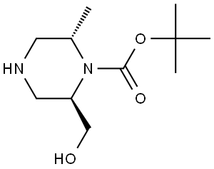 tert-Butyl (2R,6S)-2-(hydroxymethyl)-6-methylpiperazine-1-carboxylate Struktur