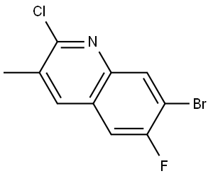 7-Bromo-2-chloro-6-fluoro-3-methylquinoline Struktur