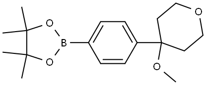 2-(4-(4-Methoxytetrahydro-2H-pyran-4-yl)phenyl)-4,4,5,5-tetramethyl-1,3,2-dioxaborolane Struktur
