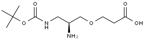 (S)-3-(2-Amino-3-((tert-butoxycarbonyl)amino)propoxy)propanoic acid Struktur