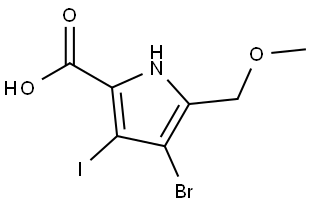 4-Bromo-3-iodo-5-(methoxymethyl)-1H-pyrrole-2-carboxylic acid Struktur