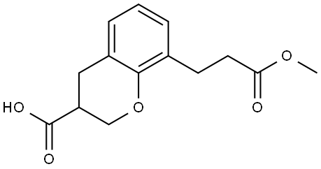 8-(3-Methoxy-3-oxopropyl)chromane-3-carboxylic acid Struktur