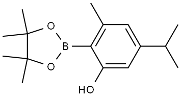 5-Isopropyl-3-methyl-2-(4,4,5,5-tetramethyl-1,3,2-dioxaborolan-2-yl)phenol Struktur