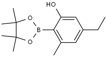5-Ethyl-3-methyl-2-(4,4,5,5-tetramethyl-1,3,2-dioxaborolan-2-yl)phenol Struktur