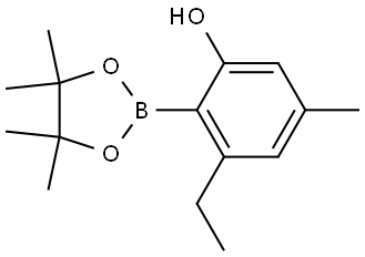 3-Ethyl-5-methyl-2-(4,4,5,5-tetramethyl-1,3,2-dioxaborolan-2-yl)phenol Struktur