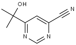 6-(2-Hydroxypropan-2-yl)pyrimidine-4-carbonitrile Struktur