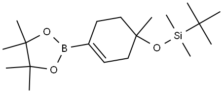 tert-Butyldimethyl((1-methyl-4-(4,4,5,5-tetramethyl-1,3,2-dioxaborolan-2-yl)cyclohex-3-en-1-yl)oxy)silane Struktur