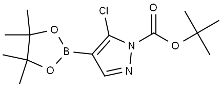 Tert-butyl 5-chloro-4-(4,4,5,5-tetramethyl-1,3,2-dioxaborolan-2-yl)-1H-pyrazole-1-carboxylate Struktur