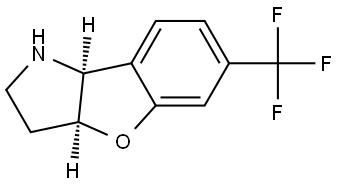 rel-(3aR,8bR)-6-(Trifluoromethyl)-2,3,3a,8b-tetrahydro-1H-benzofuro[3,2-b]pyrrole Struktur