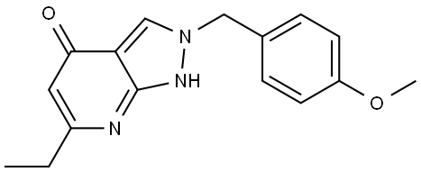 6-Ethyl-2-(4-methoxybenzyl)-1,2-dihydro-4H-pyrazolo[3,4-b]pyridin-4-one Struktur