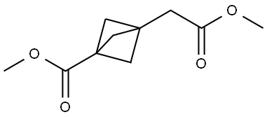 Methyl 3-(2-methoxy-2-oxoethyl)bicyclo[1.1.1]pentane-1-carboxylate Struktur