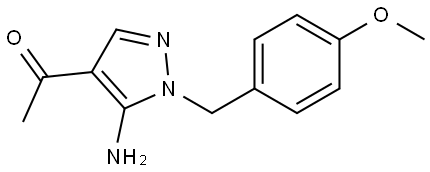 1-(5-Amino-1-(4-methoxybenzyl)-1H-pyrazol-4-yl)ethan-1-one Struktur