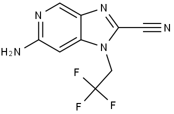 6-Amino-1-(2,2,2-trifluoroethyl)-1H-imidazo[4,5-c]pyridine-2-carbonitrile Struktur