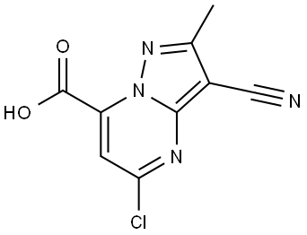 5-Chloro-3-cyano-2-methylpyrazolo[1,5-a]pyrimidine-7-carboxylic acid Struktur