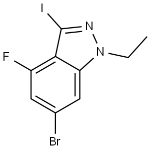 6-Bromo-1-ethyl-4-fluoro-3-iodo-1H-indazole Struktur