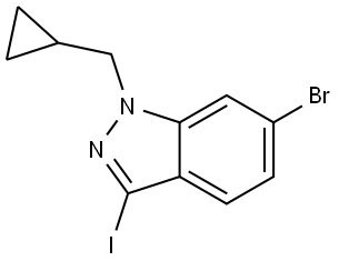 6-Bromo-1-(cyclopropylmethyl)-3-iodo-1H-indazole Struktur