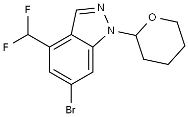 6-Bromo-4-(difluoromethyl)-1-(tetrahydro-2H-pyran-2-yl)-1H-indazole Struktur