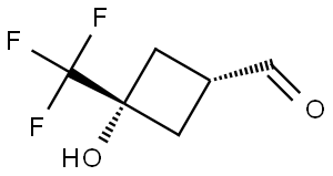 (1r,3r)-3-Hydroxy-3-(trifluoromethyl)cyclobutane-1-carbaldehyde Struktur