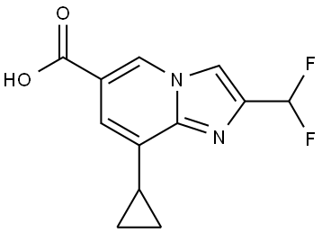 8-Cyclopropyl-2-(difluoromethyl)imidazo[1,2-a]pyridine-6-carboxylic acid Struktur