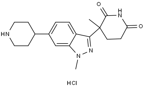 3-Methyl-3-(1-methyl-6-(piperidin-4-yl)-1H-indazol-3-yl)piperidine-2,6-dione hydrochloride Struktur