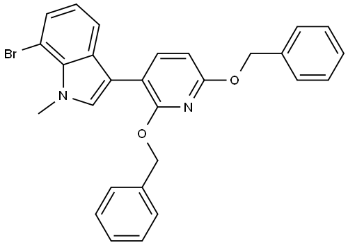 3-(2,6-Bis(benzyloxy)pyridin-3-yl)-7-bromo-1-methyl-1H-indole Struktur