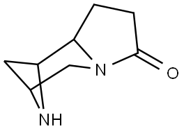 Hexahydro-6,8-epiminoindolizin-3(2H)-one Struktur