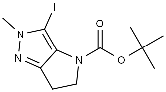 tert-Butyl 3-iodo-2-methyl-5,6-dihydropyrrolo[3,2-c]pyrazole-4(2H)-carboxylate Struktur