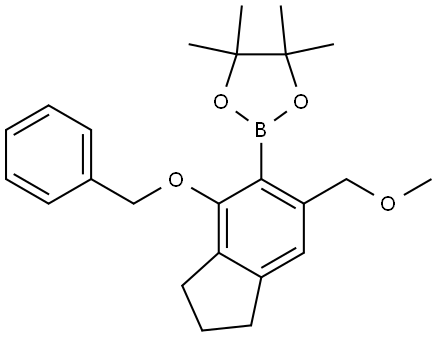 2-(4-(Benzyloxy)-6-(methoxymethyl)-2,3-dihydro-1H-inden-5-yl)-4,4,5,5-tetramethyl-1,3,2-dioxaborolane Struktur