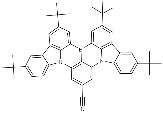 Indolo[3,2,1-de]indolo[3′,2′,1′:8,1][1,4]benzazaborino[2,3,4-kl]phenazaborine-10-carbonitrile, 2,5,15,18-tetrakis(1,1-dimethylethyl)- Structure
