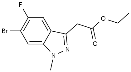 Ethyl 2-(6-bromo-5-fluoro-1-methyl-1H-indazol-3-yl)acetate Struktur