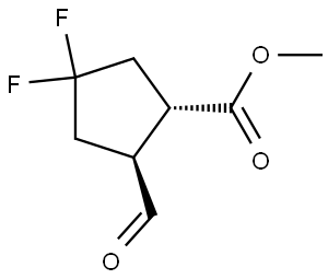 rel-Methyl (1R,2R)-4,4-difluoro-2-formylcyclopentane-1-carboxylate Struktur