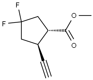 rel-Methyl (1R,2R)-2-ethynyl-4,4-difluorocyclopentane-1-carboxylate Struktur