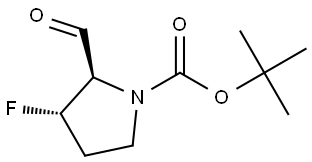 tert-Butyl (2R,3S)-3-fluoro-2-formylpyrrolidine-1-carboxylate Struktur