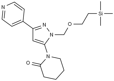 1-(3-(Pyridin-4-yl)-1-((2-(trimethylsilyl)ethoxy)methyl)-1H-pyrazol-5-yl)piperidin-2-one Struktur