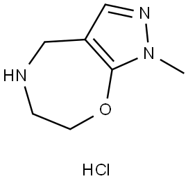 1-methyl-4,5,6,7-tetrahydropyrazolo[4,3-f][1,4]oxazepane hydrochloride Struktur