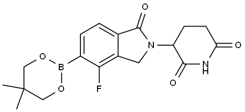 3-(5-(5,5-Dimethyl-1,3,2-dioxaborinan-2-yl)-4-fluoro-1-oxoisoindolin-2-yl)piperidine-2,6-dione Struktur