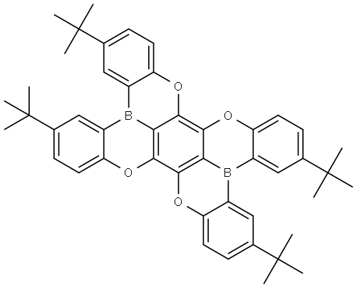 3,6,13,16-四-叔丁基-9,10,19,20-四氧杂-4b,14b二硼酸二萘[1,23-fg:1',2',3'-qr]并五苯 结构式