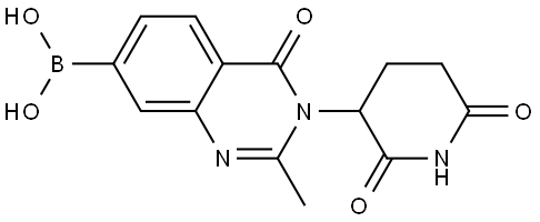 (3-(2,6-Dioxopiperidin-3-yl)-2-methyl-4-oxo-3,4-dihydroquinazolin-7-yl)boronic acid Struktur