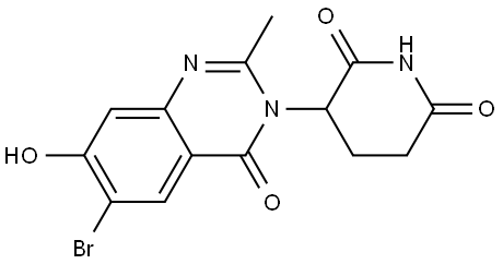 3-(6-Bromo-7-hydroxy-2-methyl-4-oxoquinazolin-3(4H)-yl)piperidine-2,6-dione Struktur