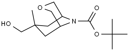 tert-Butyl 7-(hydroxymethyl)-7-methyl-3-oxa-9-azabicyclo[3.3.1]nonane-9-carboxylate Structure