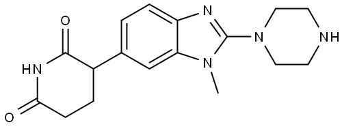 3-(1-Methyl-2-(piperazin-1-yl)-1H-benzo[d]imidazol-6-yl)piperidine-2,6-dione Structure