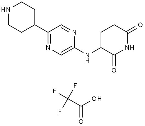 3-((5-(Piperidin-4-yl)pyrazin-2-yl)amino)piperidine-2,6-dione 2,2,2-trifluoroacetate Structure