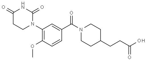 3-(1-(3-(2,4-Dioxotetrahydropyrimidin-1(2H)-yl)-4-methoxybenzoyl)piperidin-4-yl)propanoic acid Structure