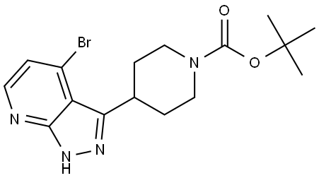 tert-Butyl 4-(4-bromo-1H-pyrazolo[3,4-b]pyridin-3-yl)piperidine-1-carboxylate Structure