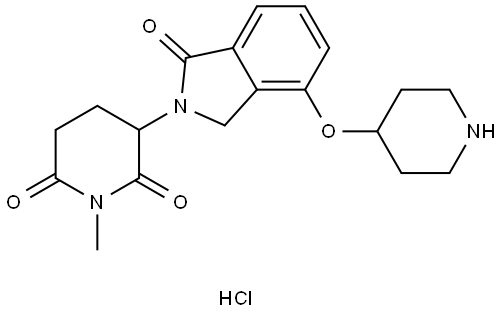 1-Methyl-3-(1-oxo-4-(piperidin-4-yloxy)isoindolin-2-yl)piperidine-2,6-dione (hydrochloride) Structure