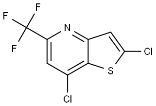 2,7-Dichloro-5-(trifluoromethyl)thieno[3,2-b]pyridine Struktur
