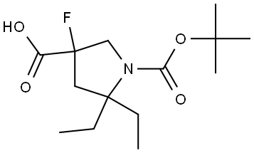 1-(tert-Butoxycarbonyl)-5,5-diethyl-3-fluoropyrrolidine-3-carboxylic acid Structure